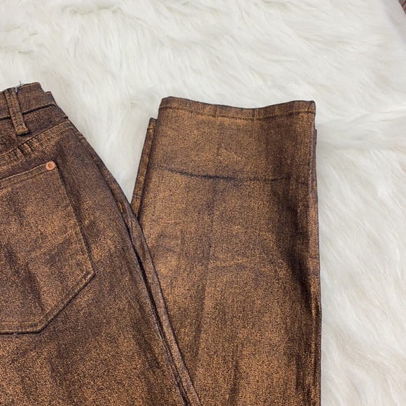 HYBRID & COMPANY METALLIC BRONZE JEANS SIZE 13 Jr - Picture 4 of 8